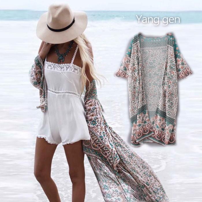 ロングカーディガン シフォン 半袖 ロング丈 シースルー 透け感 ゆったり ビーチ リゾート レディース シアー | 