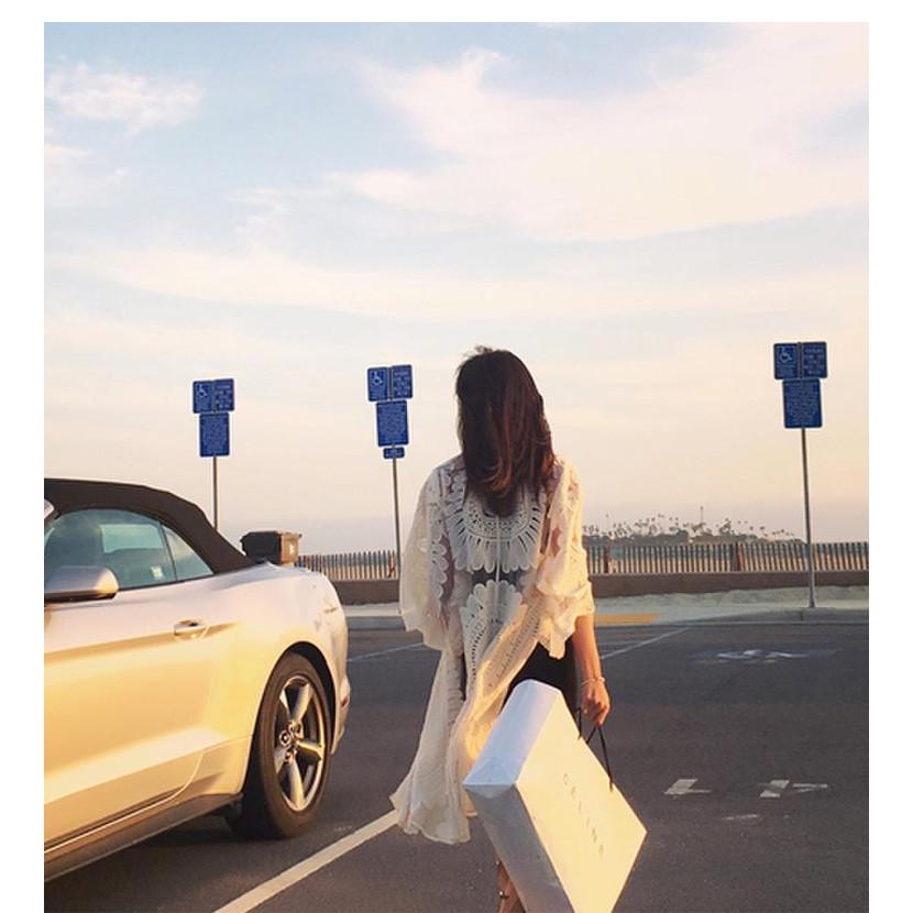 カーディガン ロングカーディガン 花柄 レース ひまわりモチーフ 透け感 日焼け防止 アウター ガウン レディース |  | 07