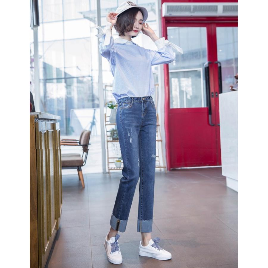 ボトムス ダメージデニム クラッシュパンツ デニム パンツ ズボン ジーパン ロング丈 ダメージ レディース |  | 04