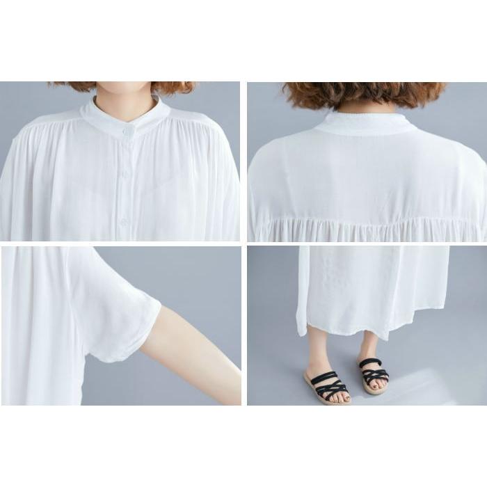 ワンピース レディース マキシワンピース 半袖 長袖 ロング丈 無地 Aライン シャツワンピース |  | 12