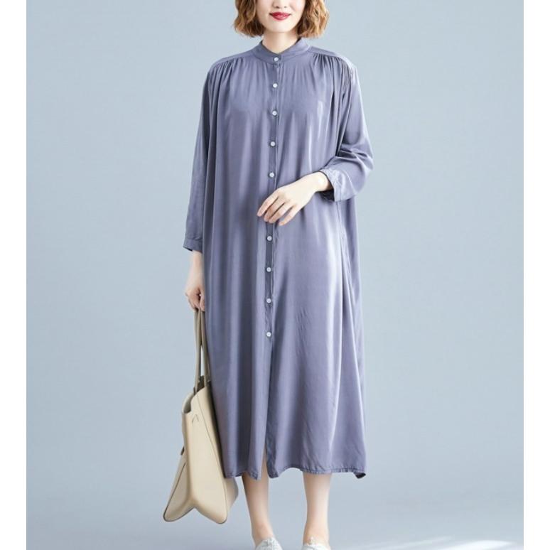 ワンピース レディース マキシワンピース 半袖 長袖 ロング丈 無地 Aライン シャツワンピース |  | 17