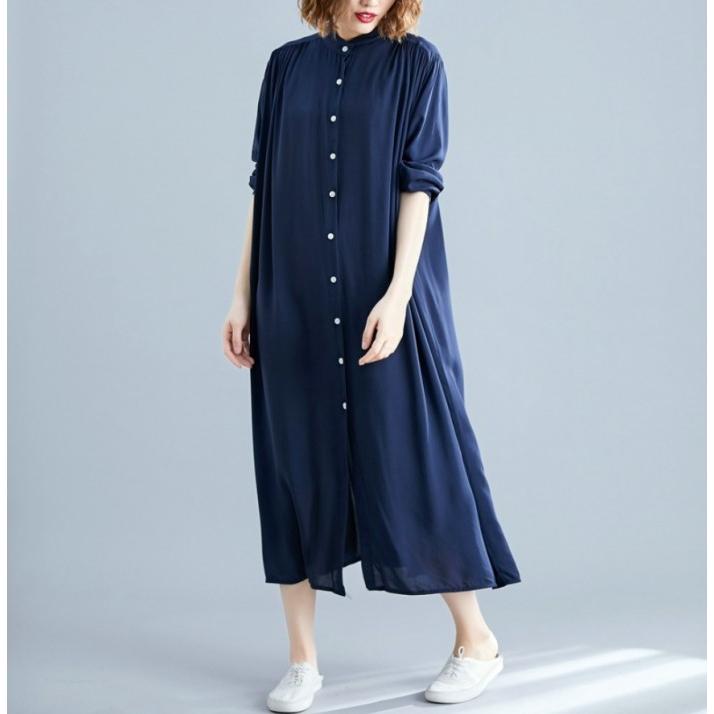 ワンピース レディース マキシワンピース 半袖 長袖 ロング丈 無地 Aライン シャツワンピース |  | 19
