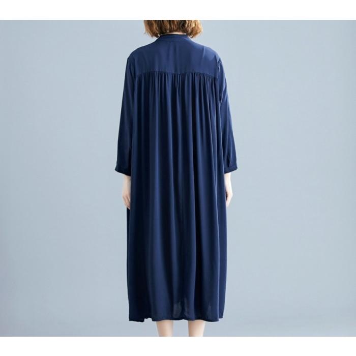 ワンピース レディース マキシワンピース 半袖 長袖 ロング丈 無地 Aライン シャツワンピース |  | 20