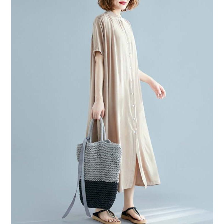 ワンピース レディース マキシワンピース 半袖 長袖 ロング丈 無地 Aライン シャツワンピース |  | 05