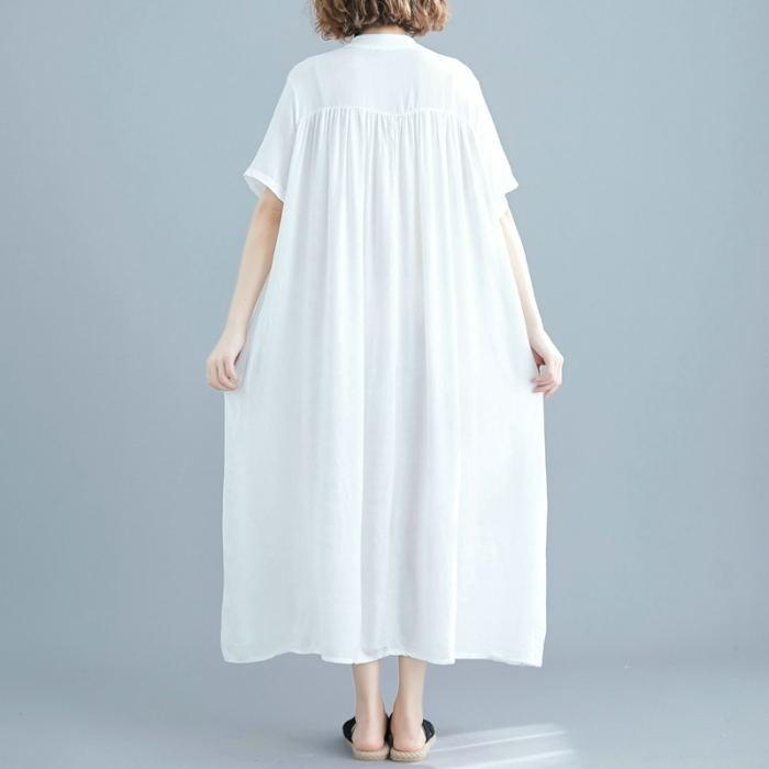 ワンピース レディース マキシワンピース 半袖 長袖 ロング丈 無地 Aライン シャツワンピース |  | 06