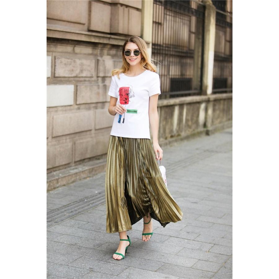 プリーツスカート ロングスカート フレアスカート マキシ丈 きれいめ ミモレ丈 レディース |  | 02