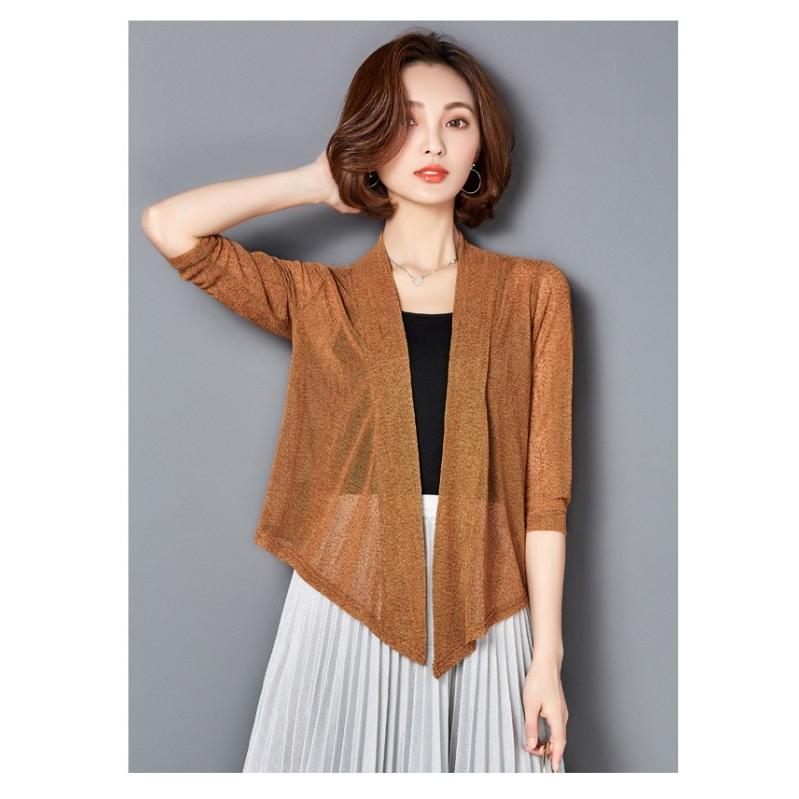 カーディガン ボレロ 前下がり ショート丈 アウター 五分袖 無地 七分袖 透け感 UVカット 冷房対策 UV対策 |  | 11