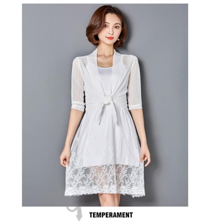 カーディガン ボレロ 前下がり ショート丈 アウター 五分袖 無地 七分袖 透け感 UVカット 冷房対策 UV対策 |  | 05