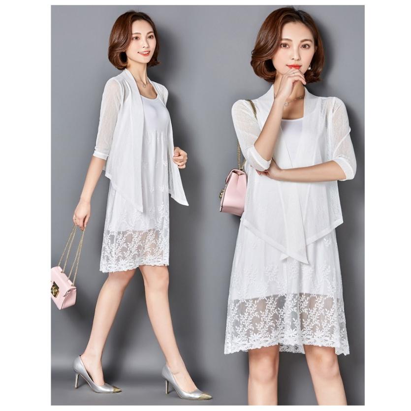 カーディガン ボレロ 前下がり ショート丈 アウター 五分袖 無地 七分袖 透け感 UVカット 冷房対策 UV対策 |  | 06