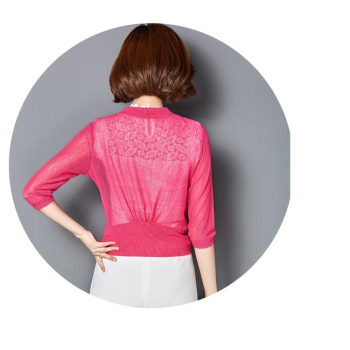 カーディガン ボレロ 前下がり ショート丈 アウター 五分袖 無地 七分袖 透け感 UVカット 冷房対策 UV対策 |  | 09