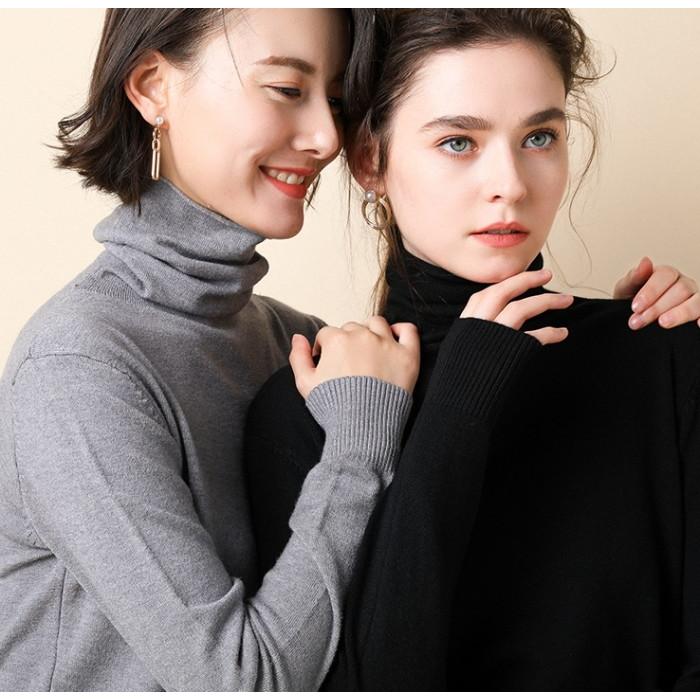 ニットソー レディース 薄ニット セーター タートルネック トップス ニット 無地 シンプル 長袖 |  | 11