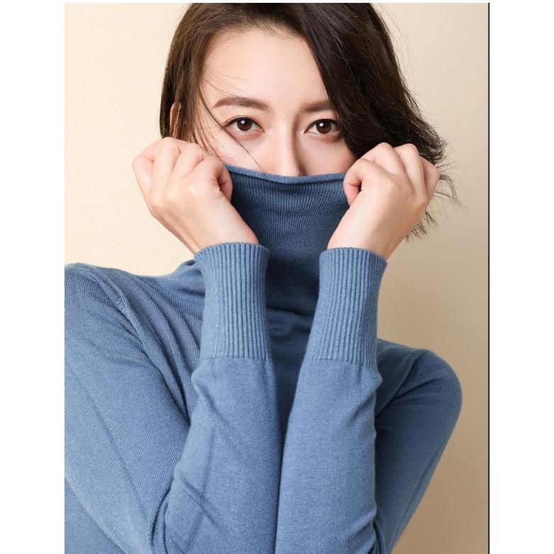 ニットソー レディース 薄ニット セーター タートルネック トップス ニット 無地 シンプル 長袖 |  | 02