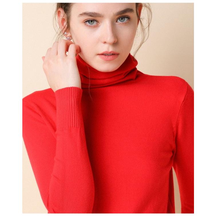 ニットソー レディース 薄ニット セーター タートルネック トップス ニット 無地 シンプル 長袖 |  | 03