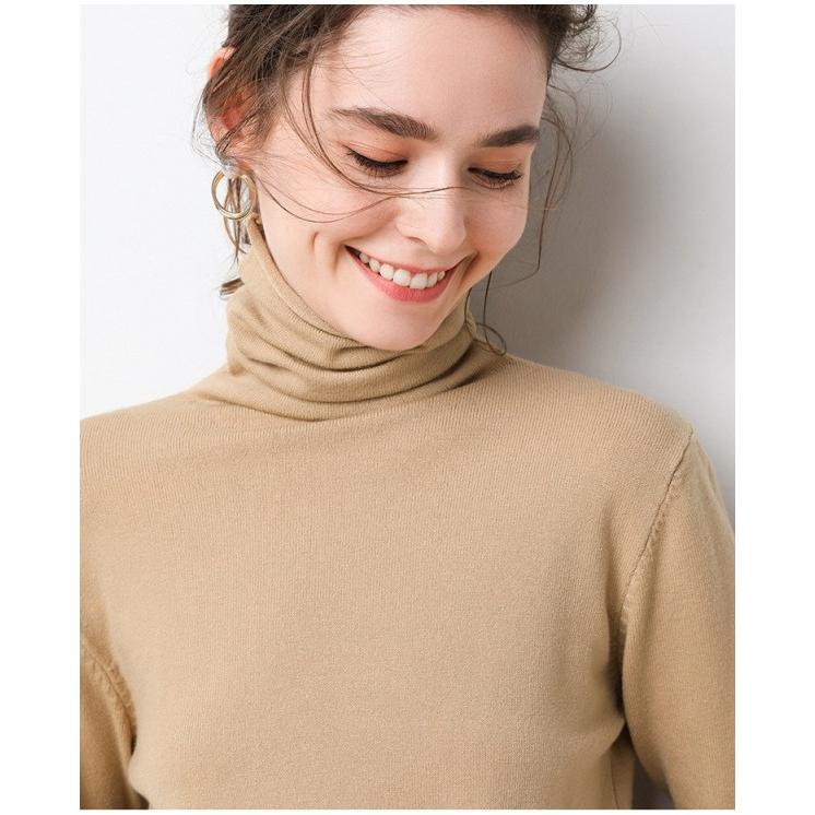 ニットソー レディース 薄ニット セーター タートルネック トップス ニット 無地 シンプル 長袖 |  | 04