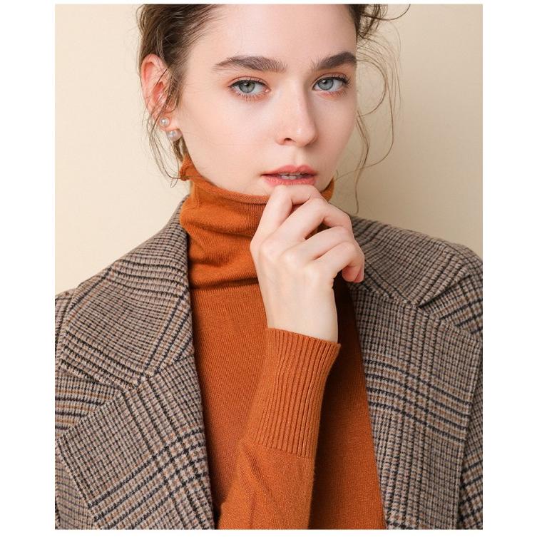 ニットソー レディース 薄ニット セーター タートルネック トップス ニット 無地 シンプル 長袖 |  | 05