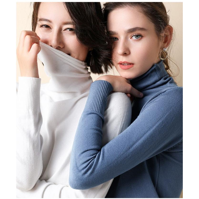 ニットソー レディース 薄ニット セーター タートルネック トップス ニット 無地 シンプル 長袖 |  | 06