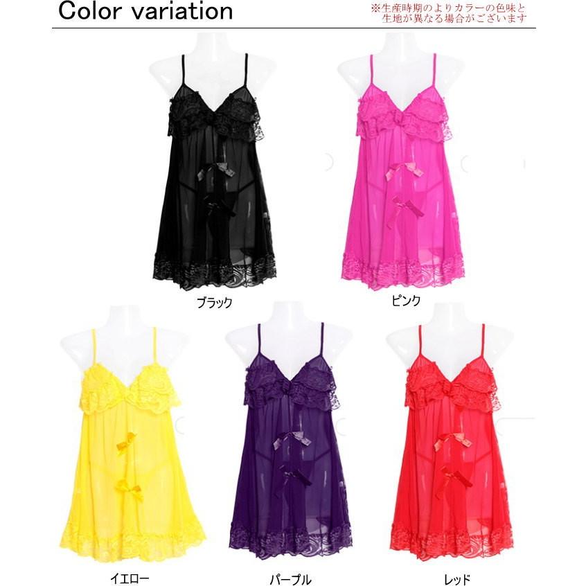 スリップ インナー ランジェリー Tバック ベビードール 下着 カップなし  2点セット レースセクシー レディース |  | 01