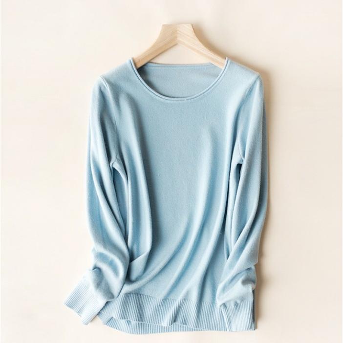 在庫売り尽くし【返品不可】<br>ニットソー レディース 薄ニット セーター クルーネック トップス ニット 無地 シンプル 長袖 薄手ニット |  | 12