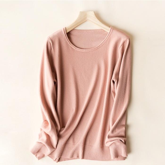 在庫売り尽くし【返品不可】<br>ニットソー レディース 薄ニット セーター クルーネック トップス ニット 無地 シンプル 長袖 薄手ニット |  | 13