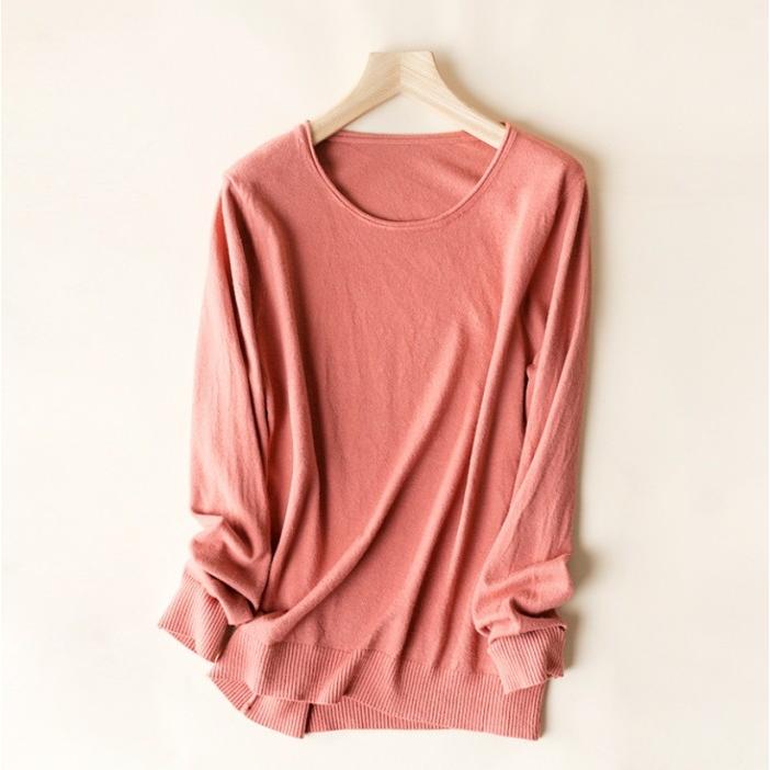 在庫売り尽くし【返品不可】<br>ニットソー レディース 薄ニット セーター クルーネック トップス ニット 無地 シンプル 長袖 薄手ニット |  | 14