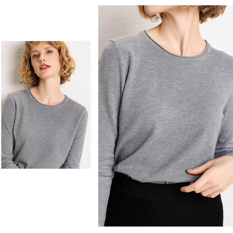 在庫売り尽くし【返品不可】<br>ニットソー レディース 薄ニット セーター クルーネック トップス ニット 無地 シンプル 長袖 薄手ニット |  | 02