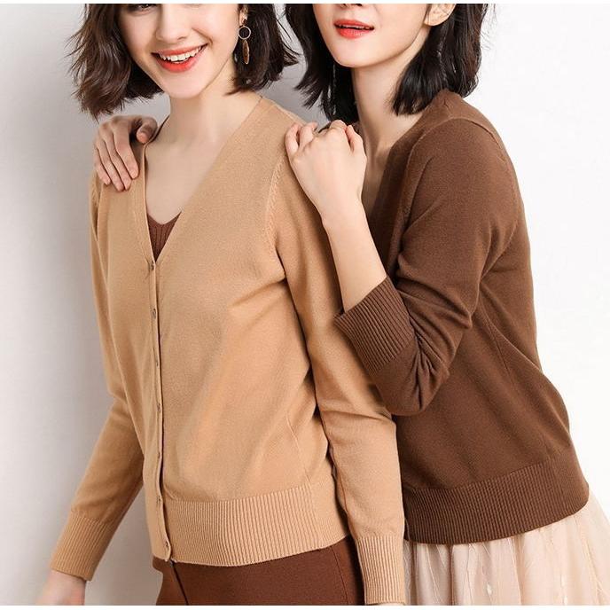 カーディガン  レディース薄ニット Vネック カーデ トップス ニット 無地 長袖 薄手ニット アウター |  | 01