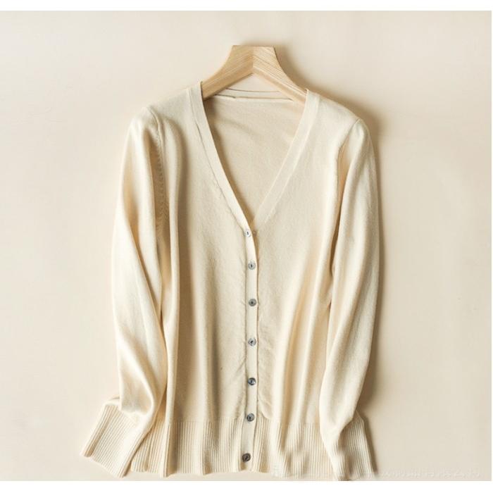 カーディガン  レディース薄ニット Vネック カーデ トップス ニット 無地 長袖 薄手ニット アウター |  | 14