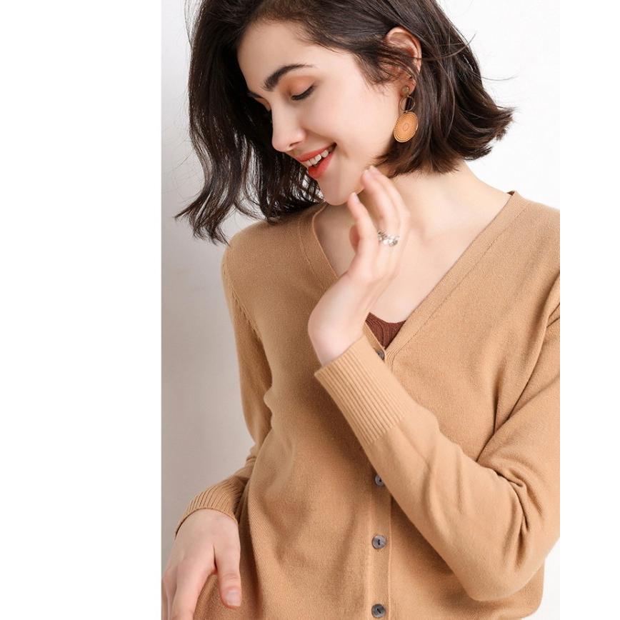 カーディガン  レディース薄ニット Vネック カーデ トップス ニット 無地 長袖 薄手ニット アウター |  | 03