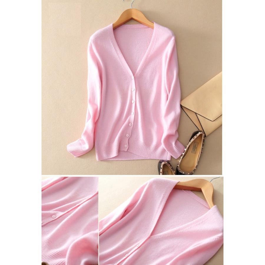 カーディガン レディース 薄ニット Vネック 丸首 カーデ ニット 無地 シンプル 長袖 薄手ニット アウター |  | 12