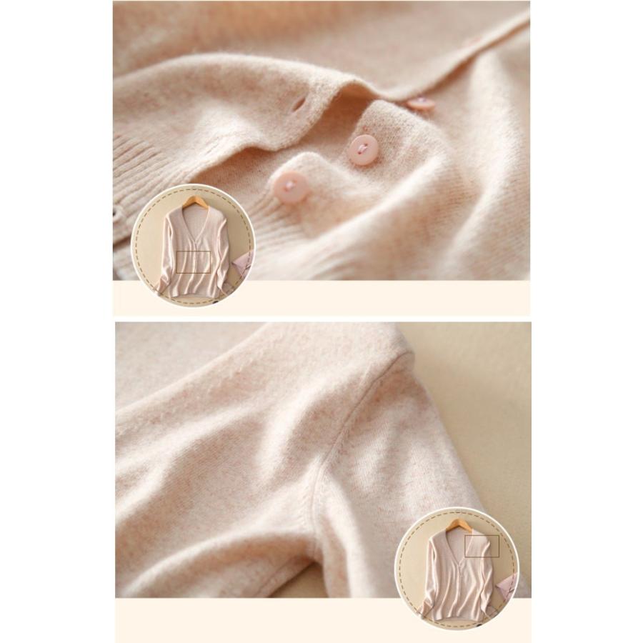 カーディガン レディース 薄ニット Vネック 丸首 カーデ ニット 無地 シンプル 長袖 薄手ニット アウター |  | 18