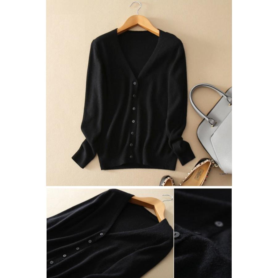カーディガン レディース 薄ニット Vネック 丸首 カーデ ニット 無地 シンプル 長袖 薄手ニット アウター |  | 09