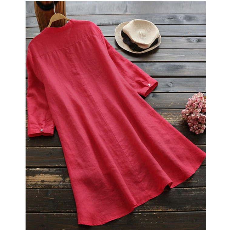 シアー  ワンピース レディース  ナチュラルテイスト  秋 トップス 体型カバー ロングシャツ チュニック |  | 10