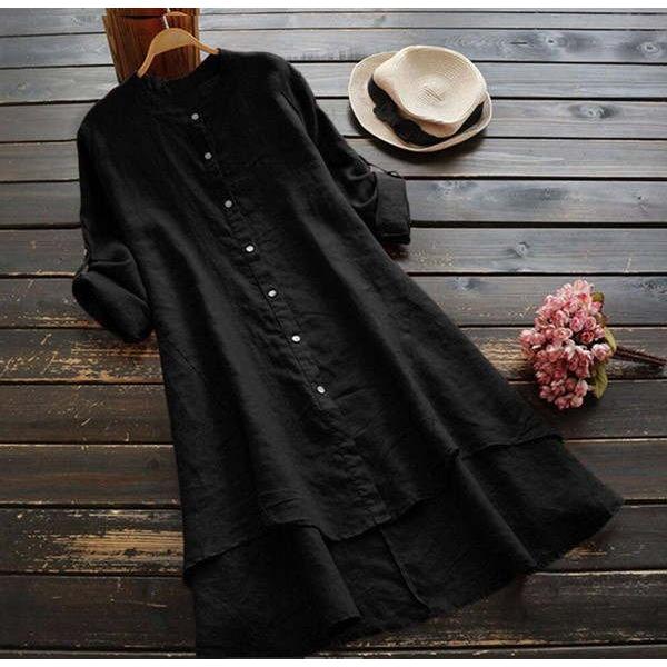 シアー  ワンピース レディース  ナチュラルテイスト  秋 トップス 体型カバー ロングシャツ チュニック |  | 02