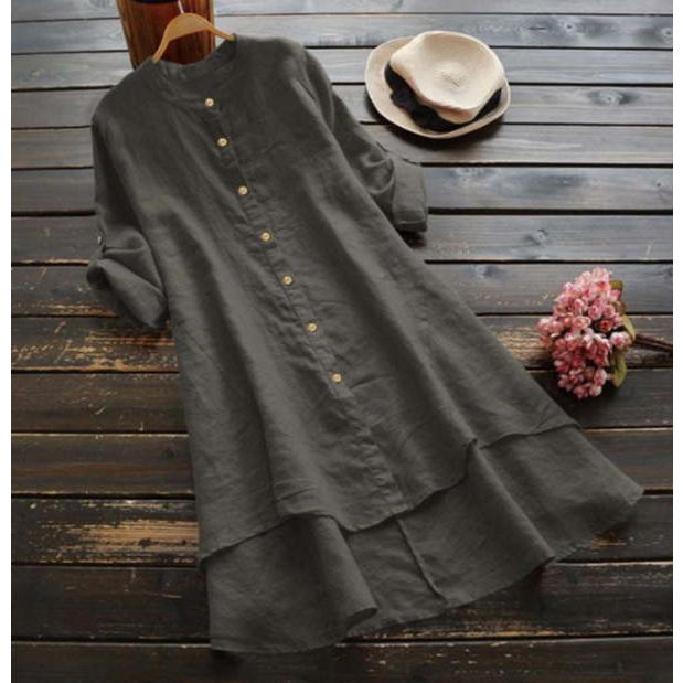 シアー  ワンピース レディース  ナチュラルテイスト  秋 トップス 体型カバー ロングシャツ チュニック |  | 03