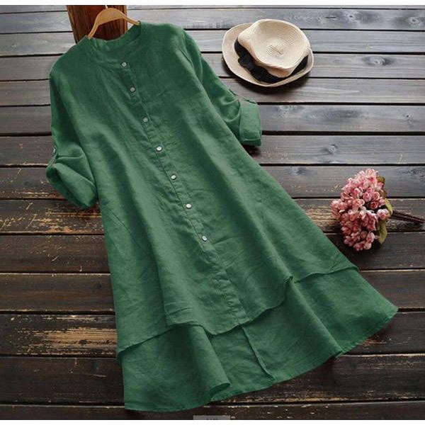 シアー  ワンピース レディース  ナチュラルテイスト  秋 トップス 体型カバー ロングシャツ チュニック |  | 06