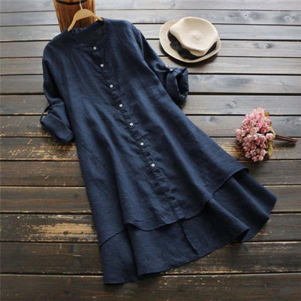 シアー  ワンピース レディース  ナチュラルテイスト  秋 トップス 体型カバー ロングシャツ チュニック |  | 08