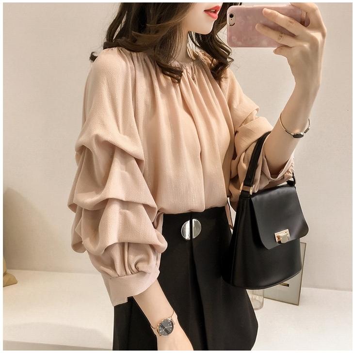 tシャツ Tシャツ シャツ レディース フリル袖 プルオーバートップス カットソー 無地 長袖 ゆったり おしゃれ ブラウス |  | 04