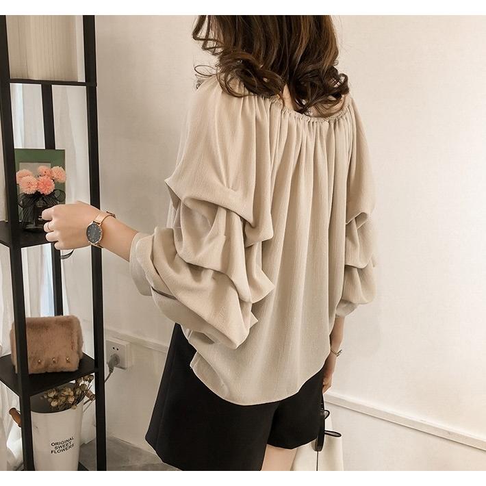 tシャツ Tシャツ シャツ レディース フリル袖 プルオーバートップス カットソー 無地 長袖 ゆったり おしゃれ ブラウス |  | 09