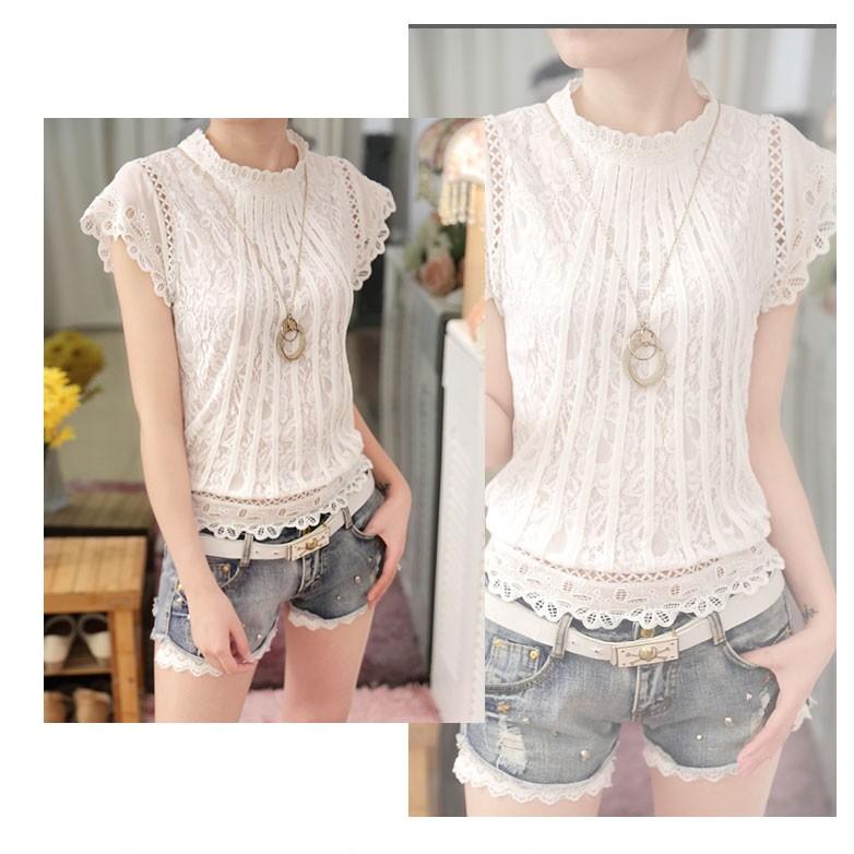 インナー レース 総レース トップス カットソー 無地 シンプル ノースリーブ 花柄 スタンドカラーおうちコーデ (アパレル) |  | 05