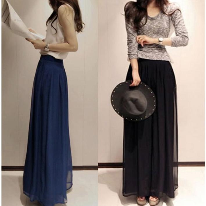 ワイドパンツ レディース スカンツ スカーチョ  ガウチョパンツ ロング丈スカート風 フレア |  | 04