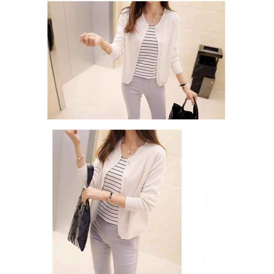 ニットカーディガン レディース  夏 服 丸首 立ち襟 ショート丈 ボタン ホール 無し 長袖 無地おうちコーデ (アパレル)おうちコーデ (アパレル) |  | 12