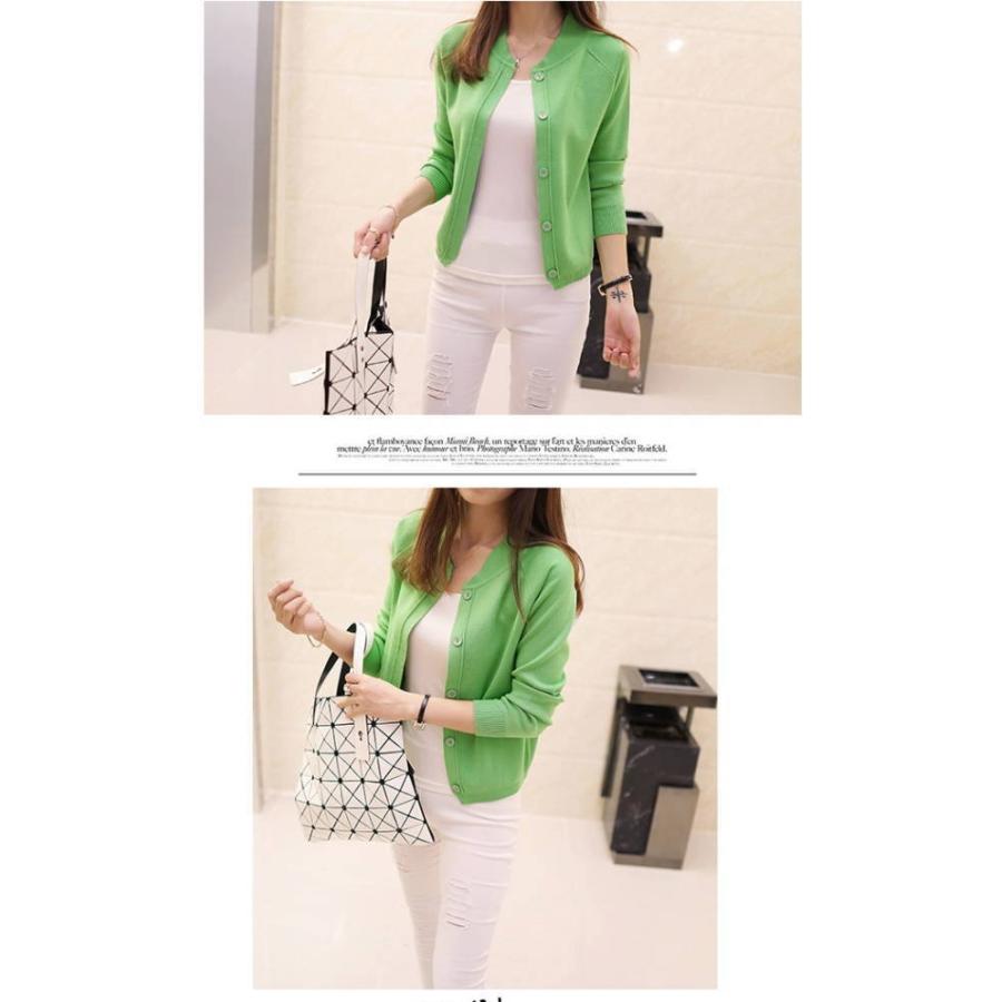 ニットカーディガン レディース  夏 服 丸首 立ち襟 ショート丈 ボタン ホール 無し 長袖 無地おうちコーデ (アパレル)おうちコーデ (アパレル) |  | 07