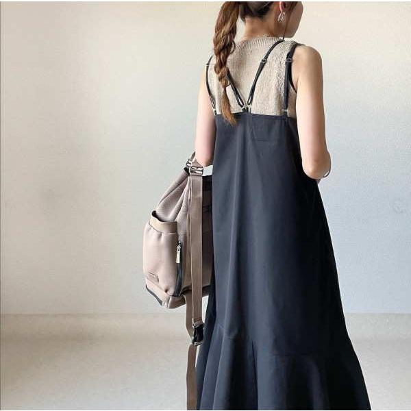 サロペット オールインワン マキシ丈 ジャンパースカート ロング リネン 無地  レディース |  | 10