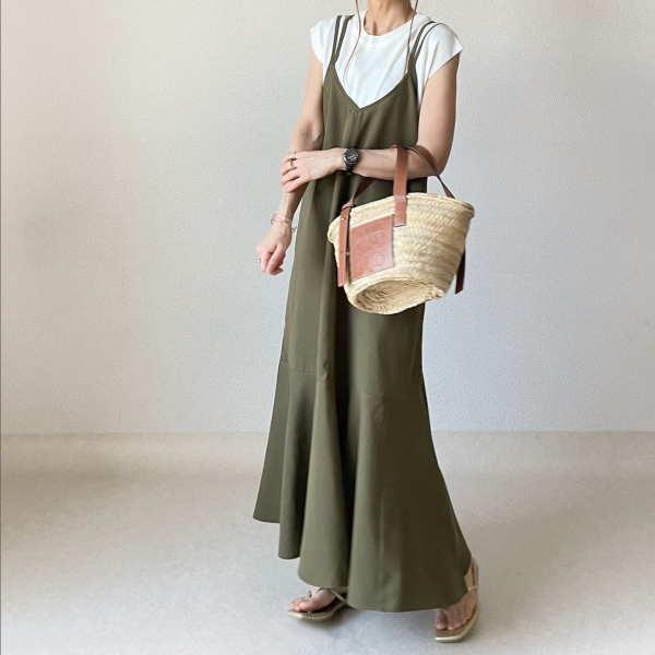 サロペット オールインワン マキシ丈 ジャンパースカート ロング リネン 無地  レディース |  | 12