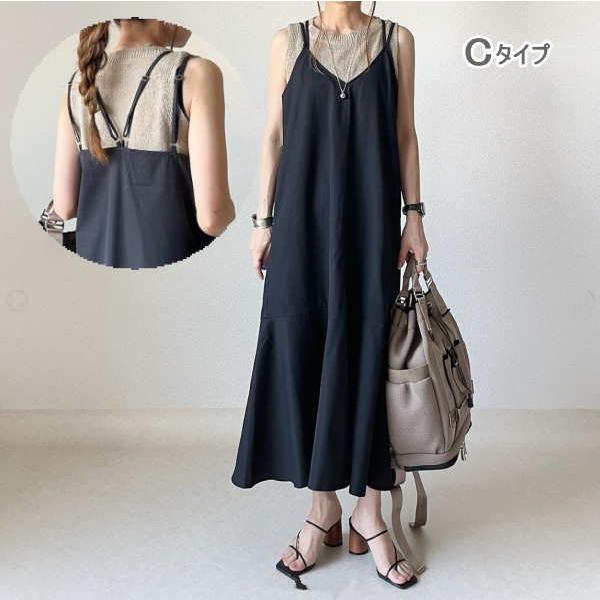 サロペット オールインワン マキシ丈 ジャンパースカート ロング リネン 無地  レディース |  | 08