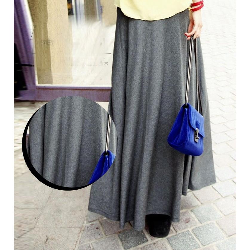 スカート ロングスカート マキシスカート 薄手 フレアスカート ウエストゴム 無地 レディース |  | 04