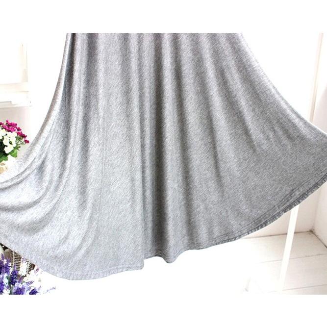 スカート ロングスカート マキシスカート 薄手 フレアスカート ウエストゴム 無地 レディース |  | 07