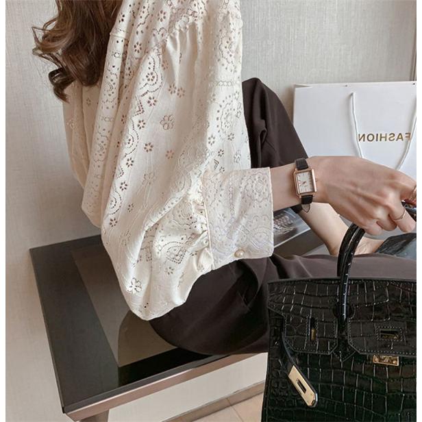 tシャツ Tシャツ シャツ ブラウス  レディース 花柄レース  トップス 長袖  ビジネス  オフィス 通勤 OL きれいめ |  | 04