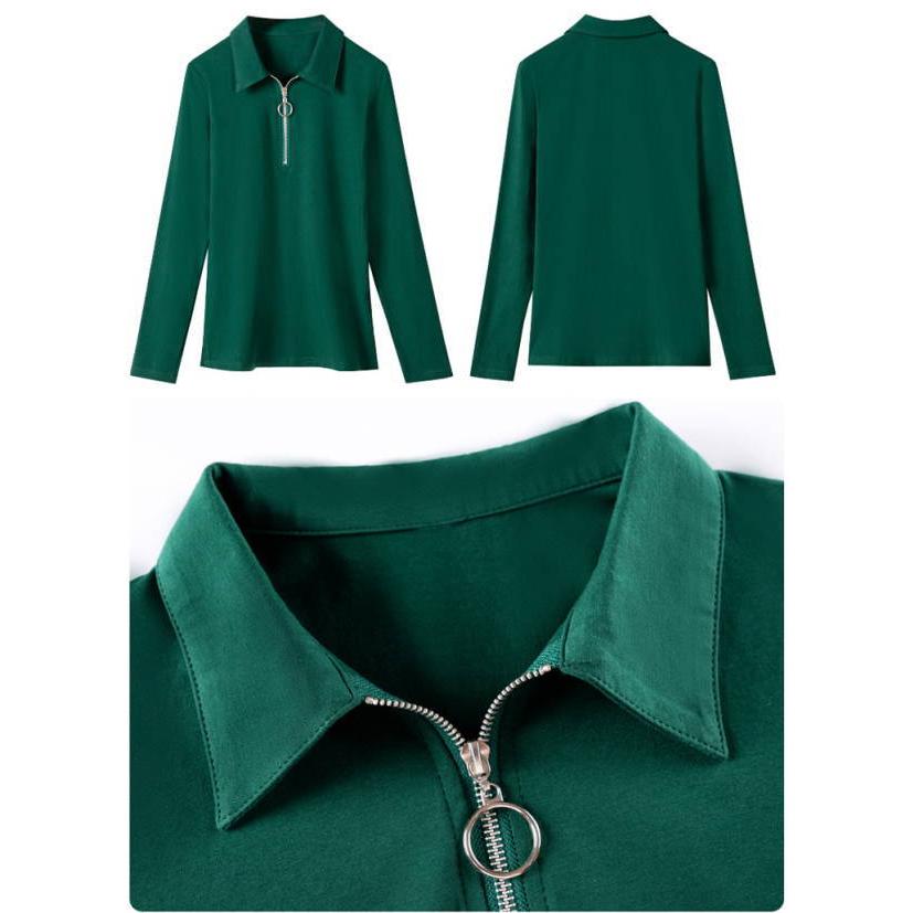 tシャツ Tシャツ レディース 長袖 ポロシャツ レディース 春秋 冬 カットソー  Vネック  スキッパー 大きいサイズ 白 黒 ゆったり カジュアル 無地 |  | 13