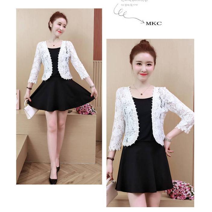 ボレロ レース カーディガン  レディース カーデ シアー トップス 花柄 レース パール パーティーボレロ レース 結婚式 二次会 半袖 ボレロ 結婚式ボレロ |  | 04